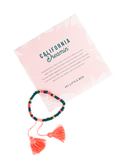Bracelet perles et pompons